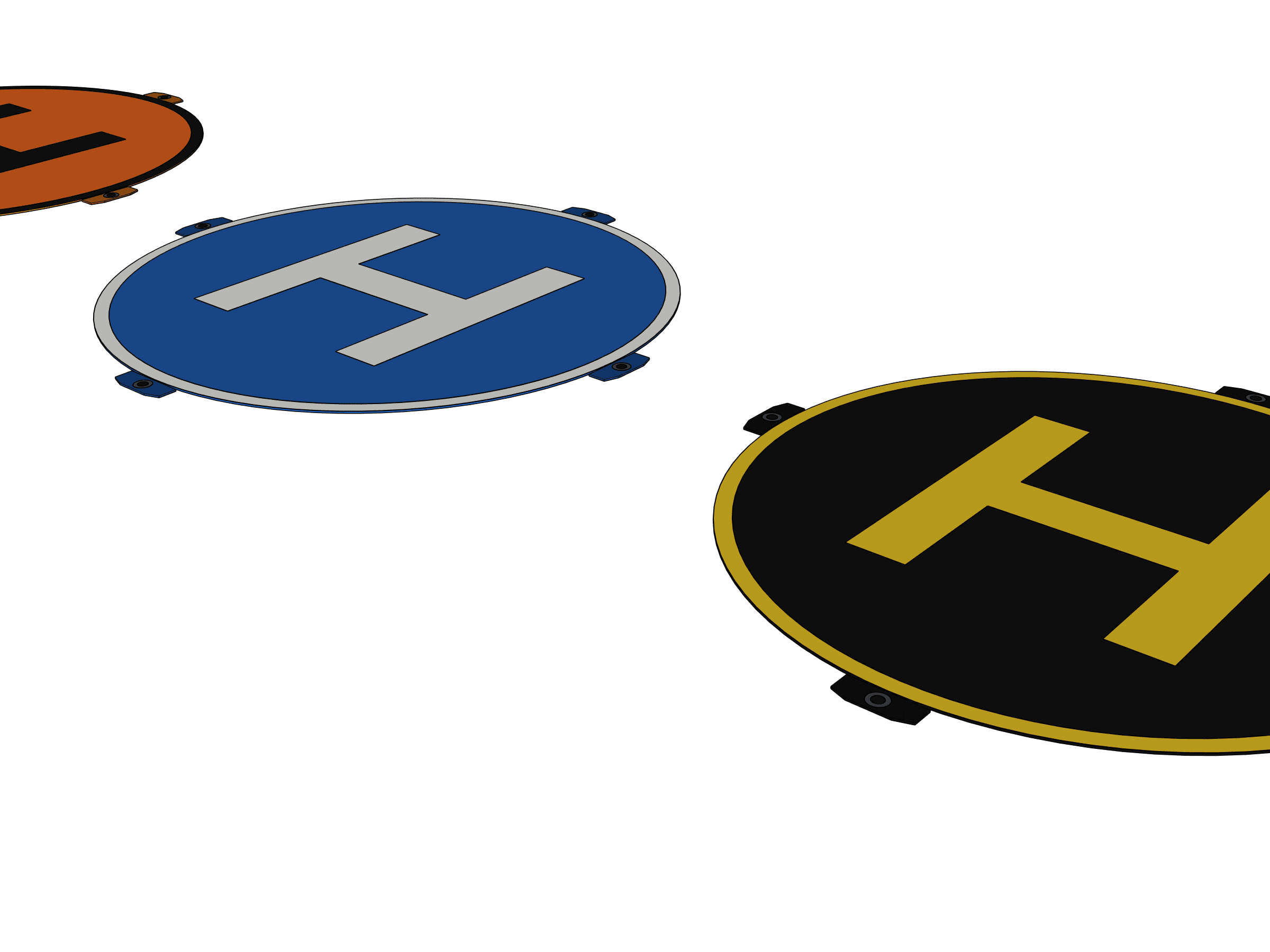 DRONIEUS Landing Pad Product Pack — clean orange and black round 3 ft variant